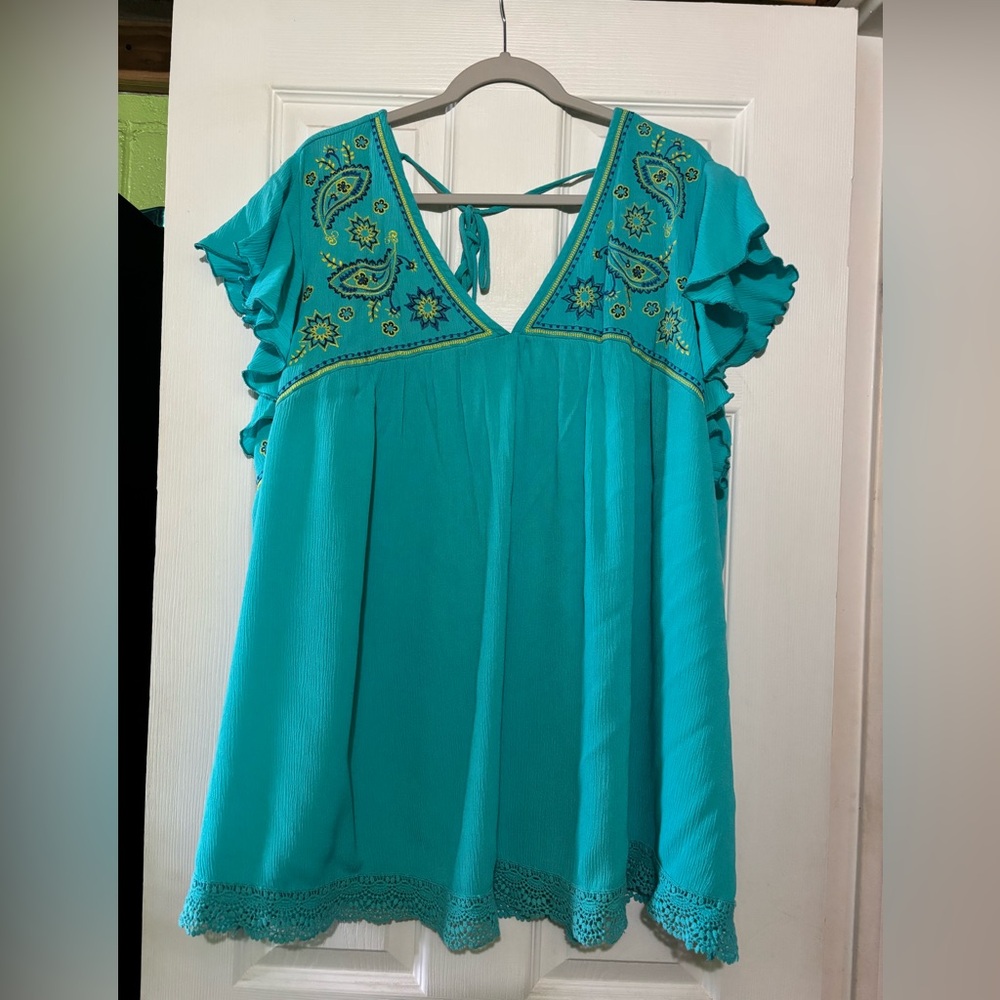 Terra & Sky Vibrant Blue Top 3X
